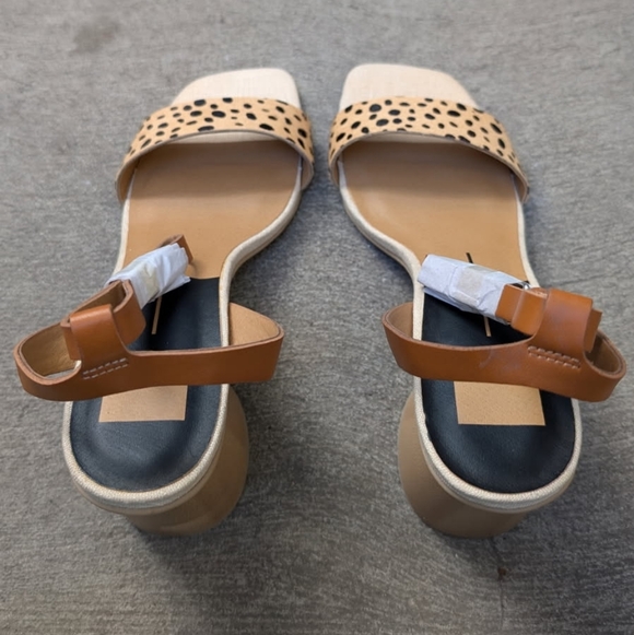 Dolce Vita Hazel Leopard-Print Calf Hair Sandals - Picture 3 of 8